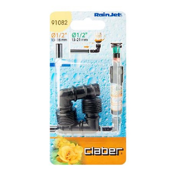 Nối ren 1/2", 1 hộp = 2 cái/ 1/2" Threaded Elbow 2pcs Claber 91082