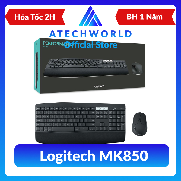 Bộ Combo Chuột Bàn Phím Không Dây Cao Cấp Logitech MK850 Performance Wireless Tích Hợp Doulink - Hàng Chính Hãng