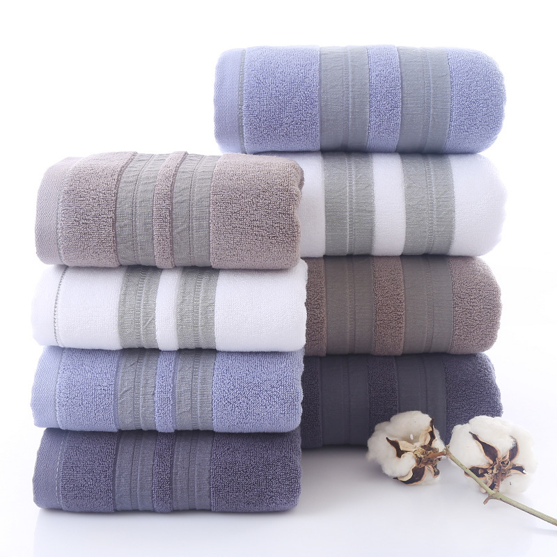 Khăn tắm Khăn mặt Khăn lau tóc Cotton Mềm mại Thấm hút nước Màu trơn sang trọng KT 34x73cm