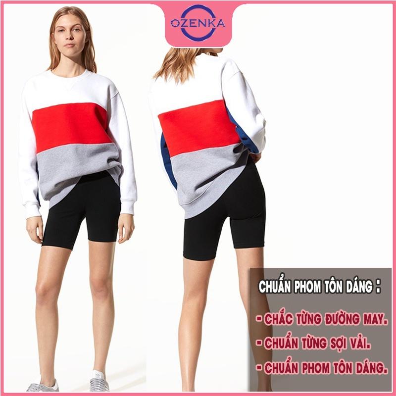 Quần legging đùi nữ cạp cao dáng lửng ngố mặc nhà ôm lưng thun bó bigsize chất dày đẹp