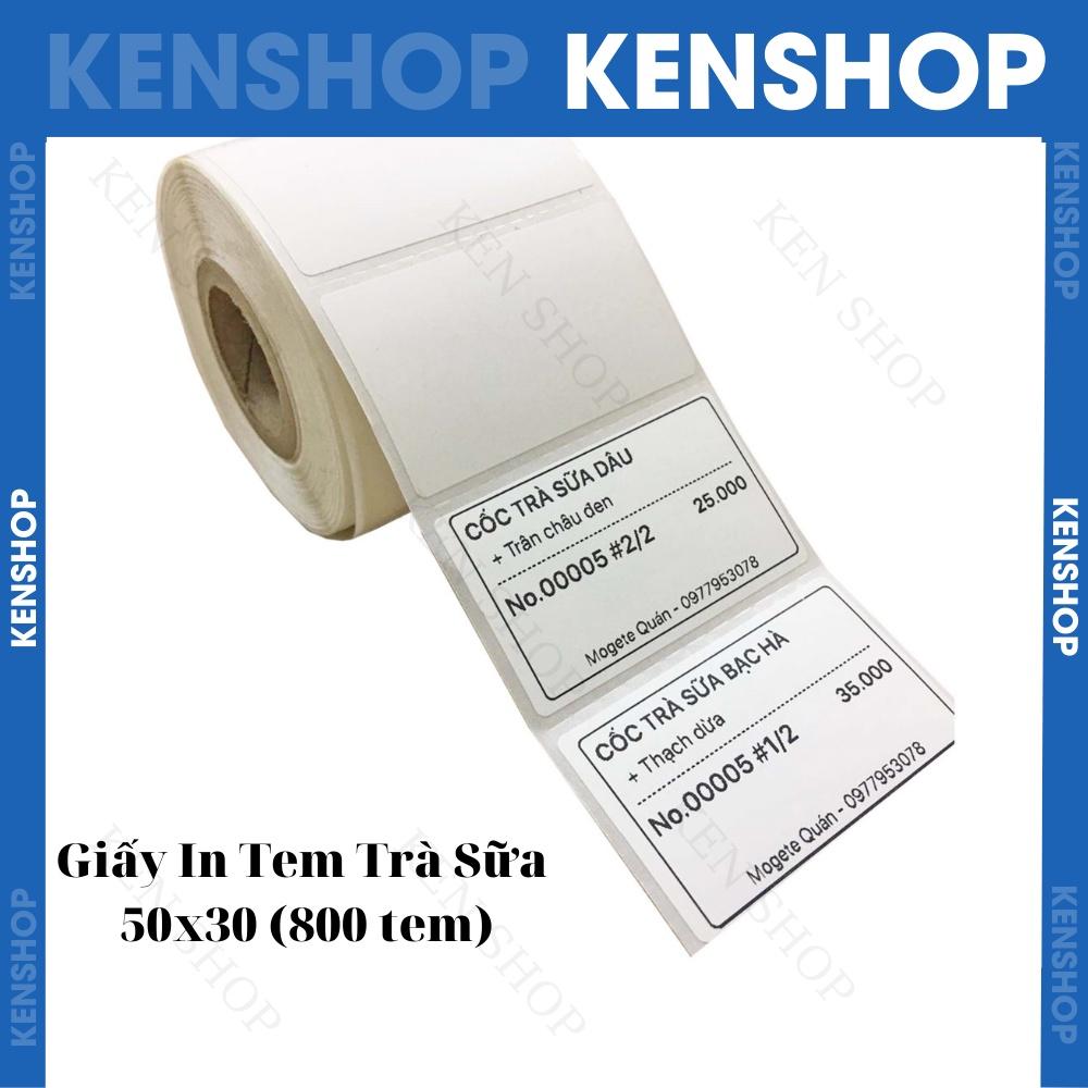 Giấy in tem trà sữa , decal nhiệt 50x30