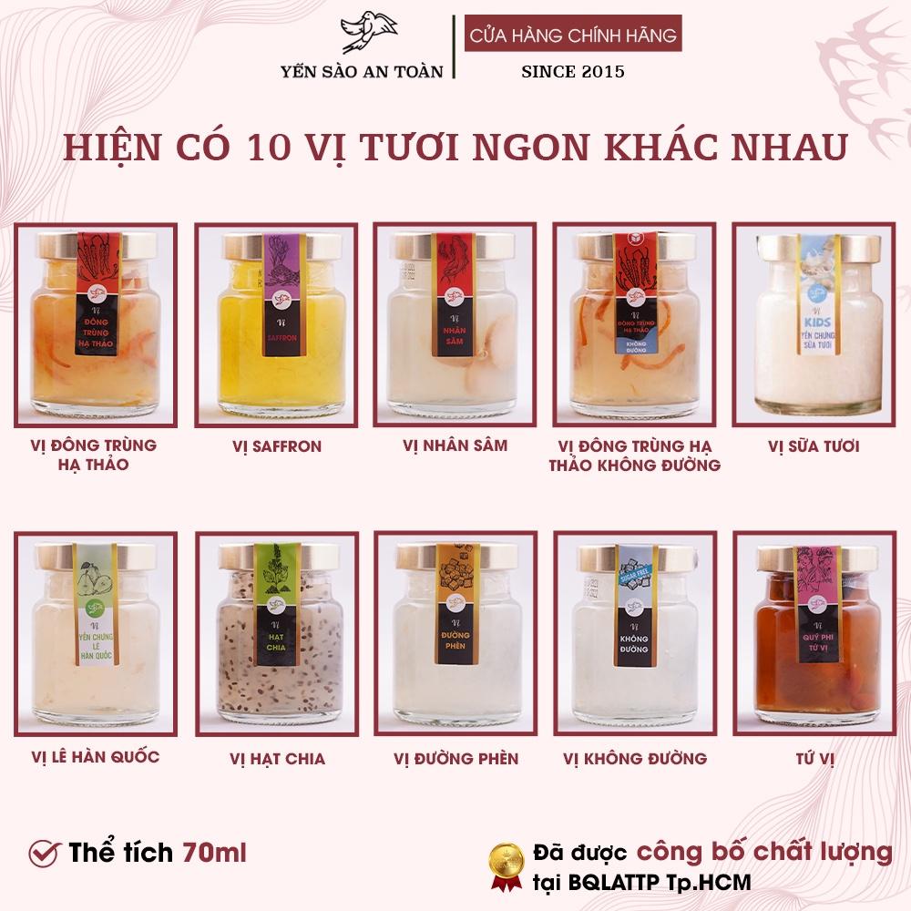 Gói đặc biệt 10 hũ mix 10 vị khác nhau ĐẬM ĐẶC YẾN TƯƠI từ Yến Sào An Toàn