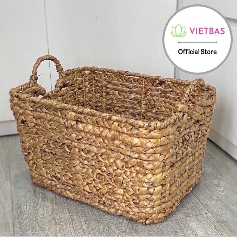 Giỏ lục bình đựng đồ VIETBAS có quai MAU29