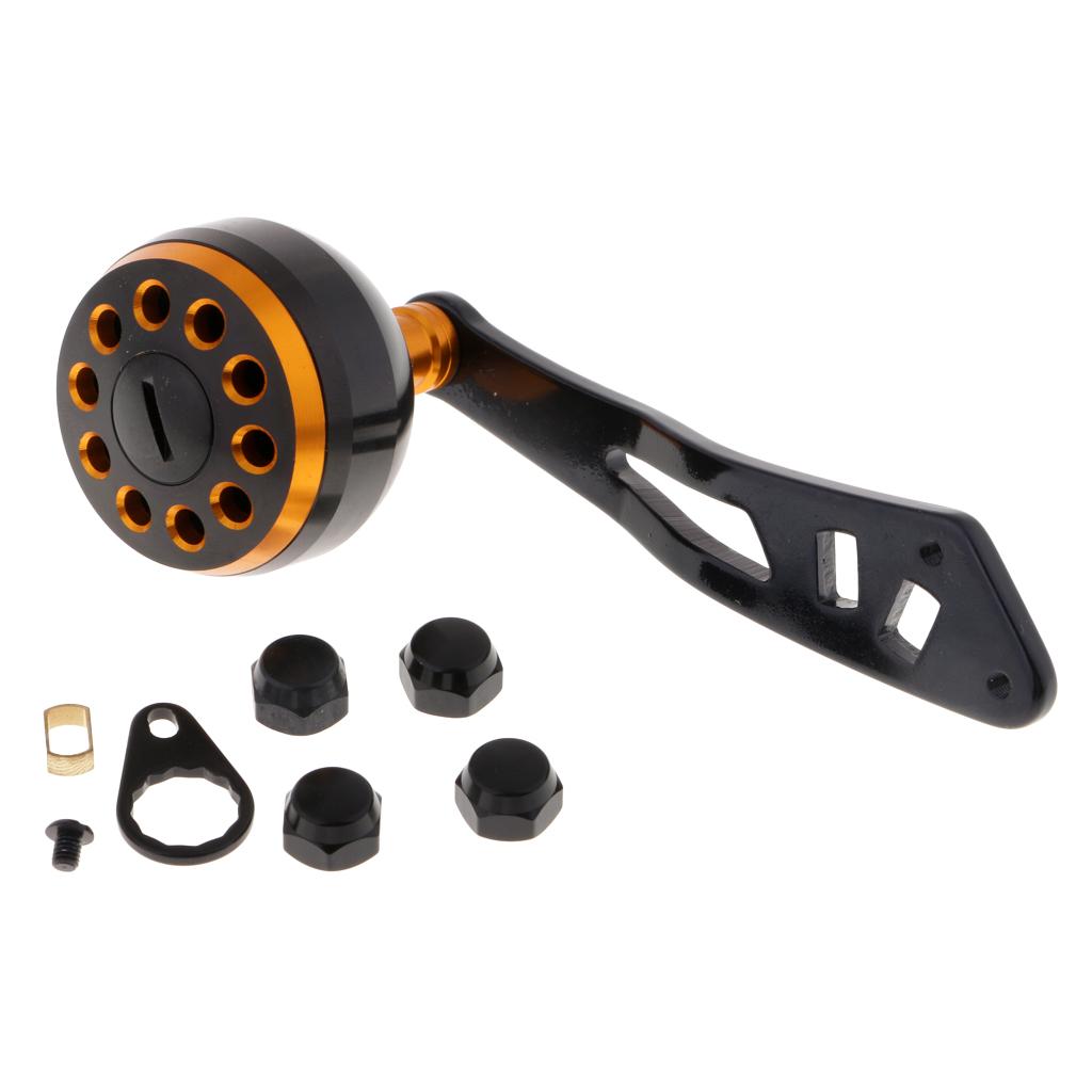Power Fishing Reel Handle with Knob Baitcasting Reel Handle Rocker Arm Gold