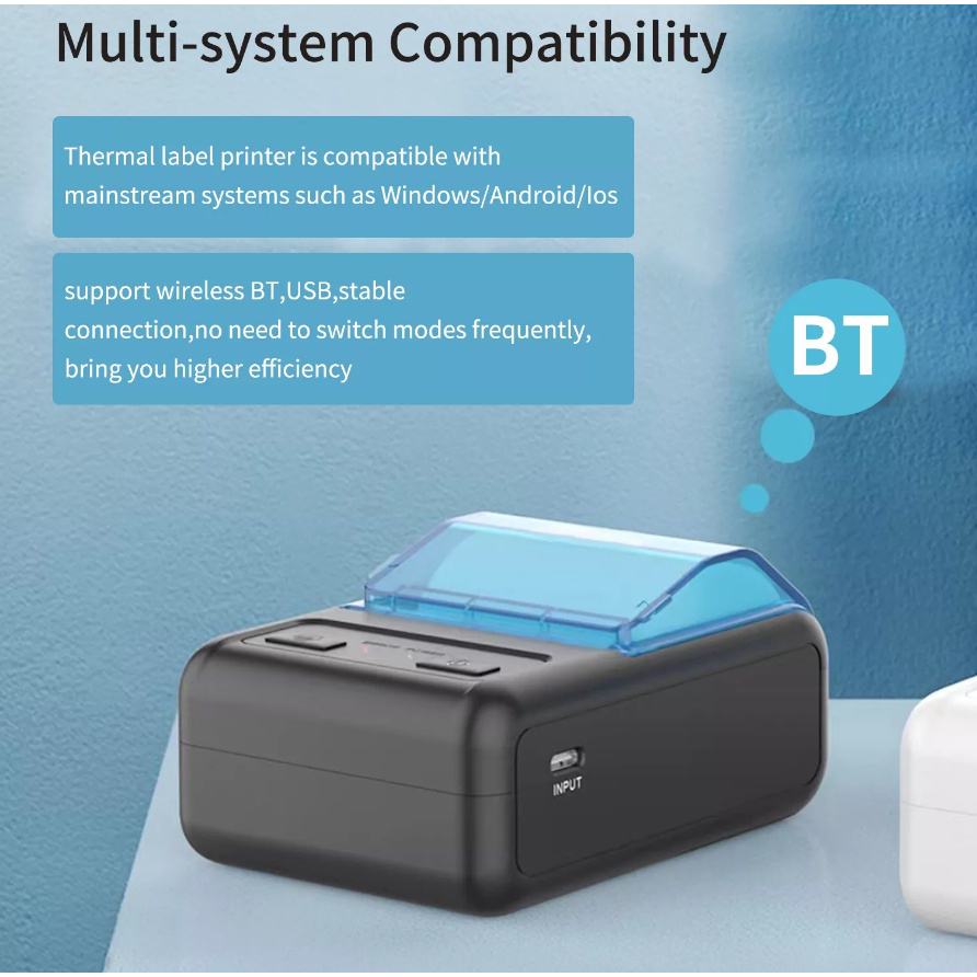 Máy in nhiệt in hóa đơn TNS-P1 hỗ trợ tất cả điện thoại android, ios, máy tính..tặng 5 cuộn giấy in