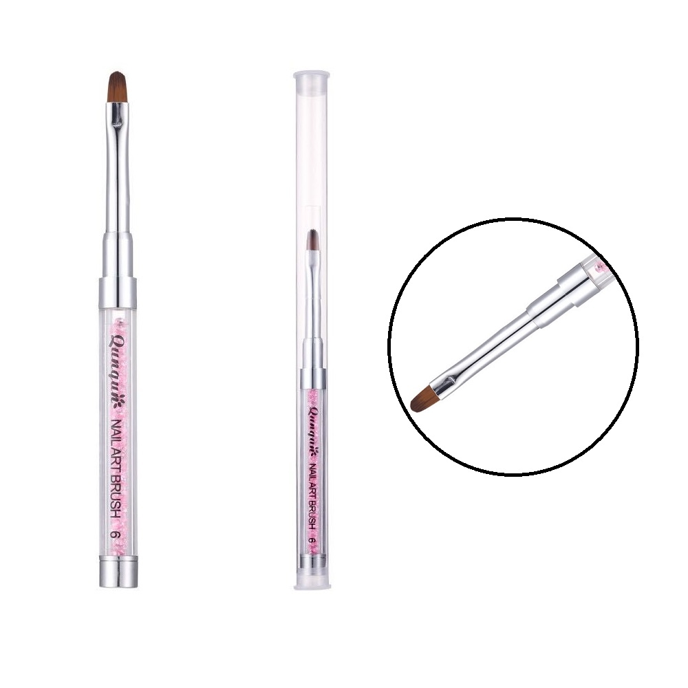 Bút Đắp Gel Cán Đá Hồng, Đồ Nghề Nail Chuyên Nghiệp, Dễ Dùng Và Thao Tác, Thiết Kế Nhỏ Gọn, Màu Sắc Thời Trang, Tiết Kiệm Thời Gian Làm Móng