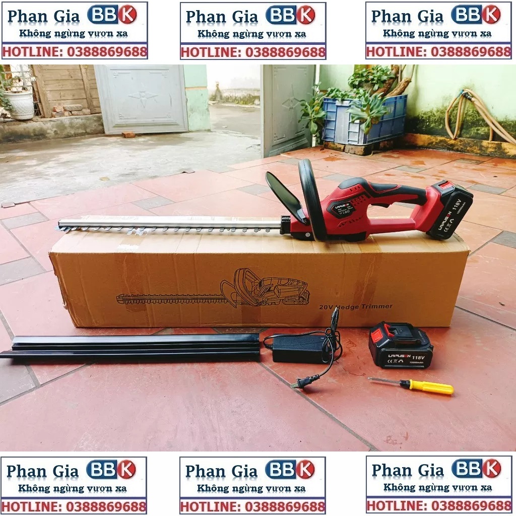 Máy cắt tỉa hàng rào cắt cây cảnh LAPUSEN 199V Chính hãng - Động cơ lõi đồng 100% -1800W chân pin phổ thông 4cm