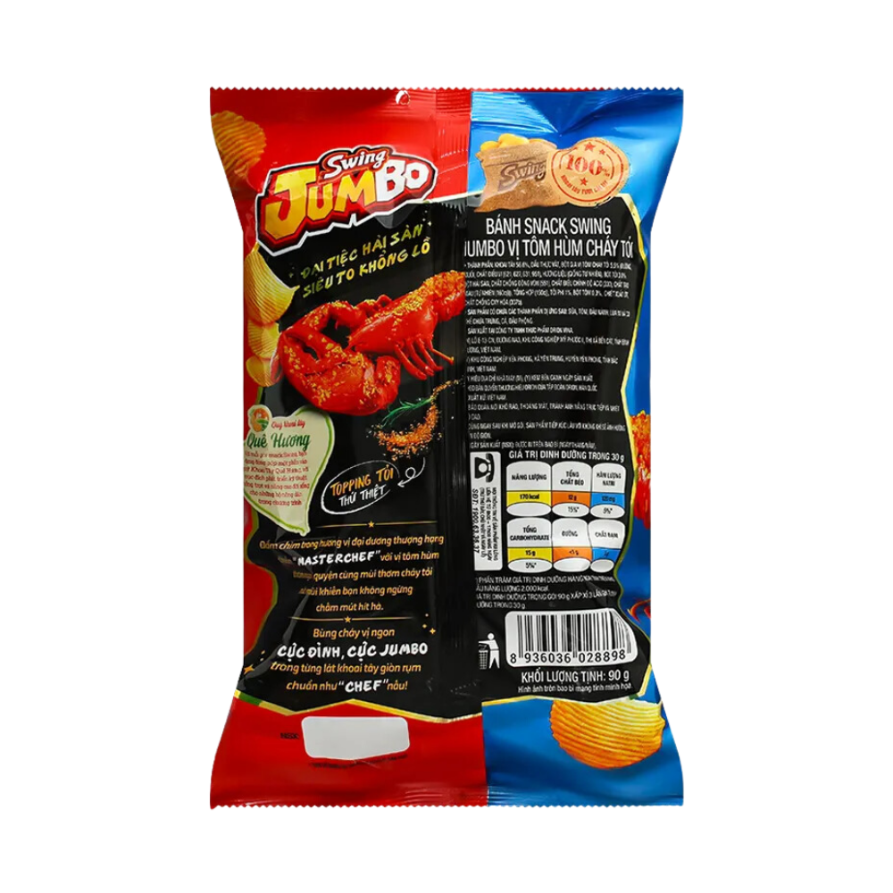 Bánh Snack ORION Swing Jumbo Vị Tôm Hùm Cháy Tỏi 90G