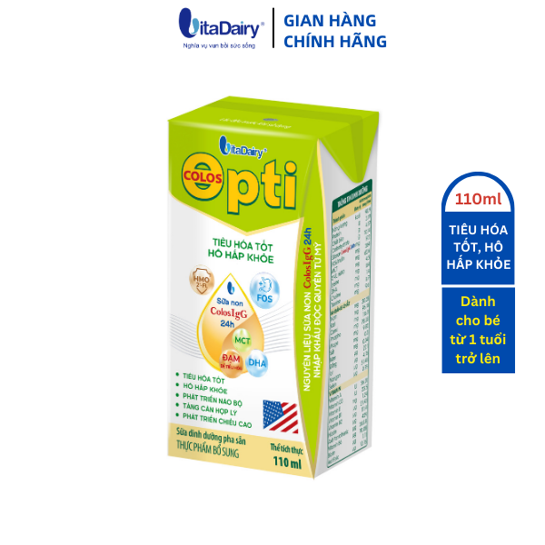 SBPS Colos Opti 110ml giúp bé hô hấp khỏe, tiêu hóa tốt ( thùng 48 hộp ) - VitaDairy