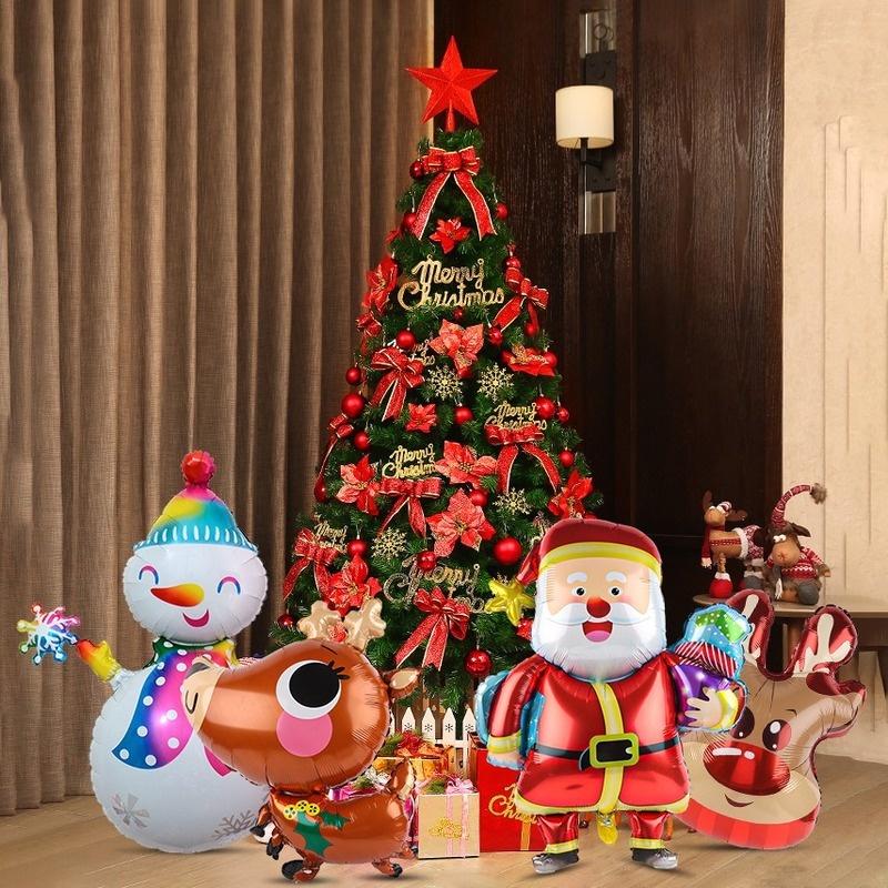 Bong bóng lá nhôm hình ông già noel/người tuyết/tuần lộc trang trí giáng sinh