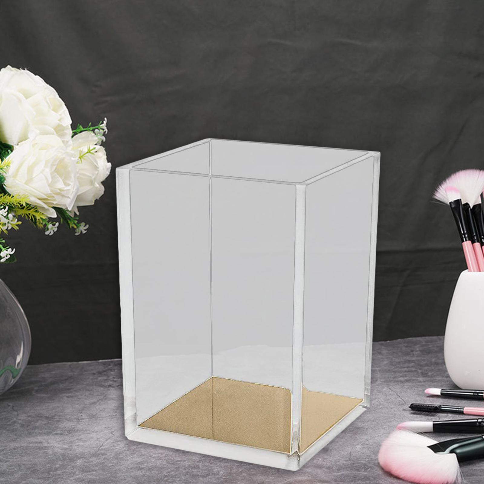 2x Transparent Makeup Brush Holder Cosmetic Storage Desktop Organizer Container