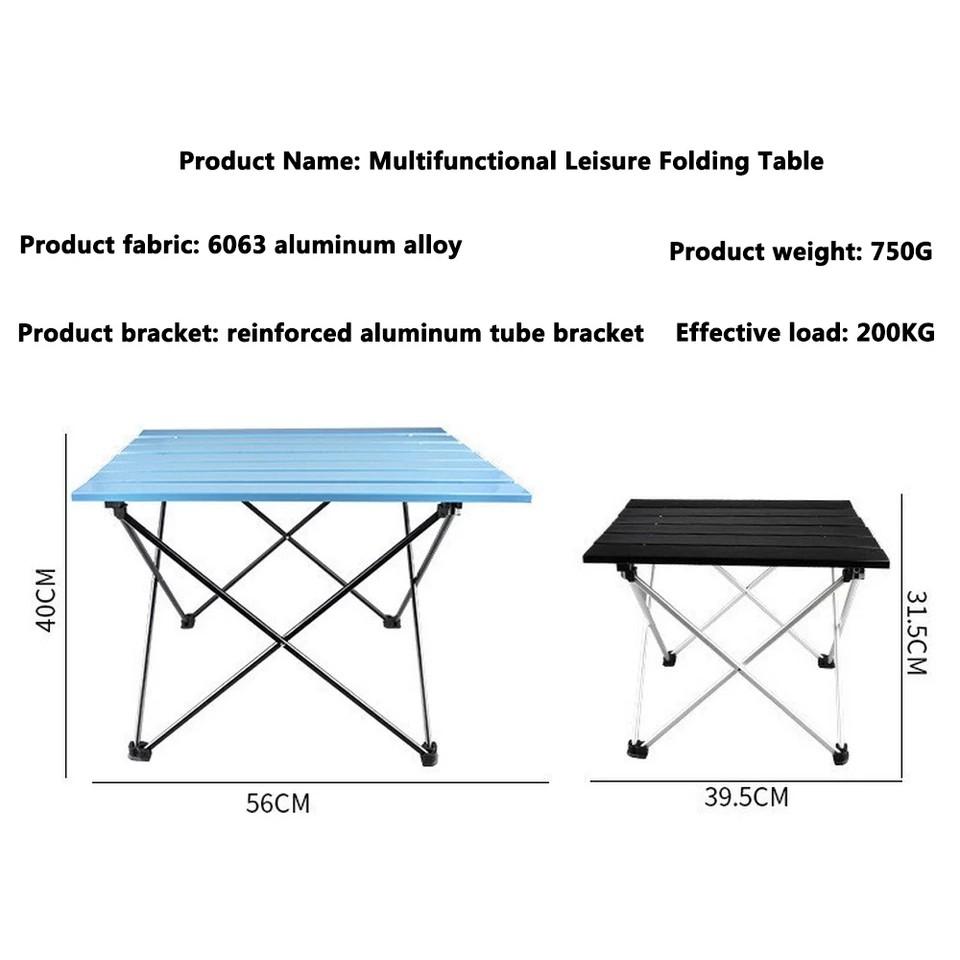 Bàn hợp kim nhôm lớn xếp dạ ngoại WildMan (56,5x40,5x40)cm (Đen)
