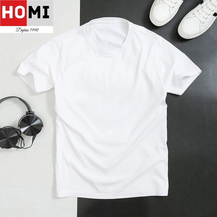 Áo Thun Basic Trơn Unisex 100% cotton, áo form nam tay lỡ màu trắng