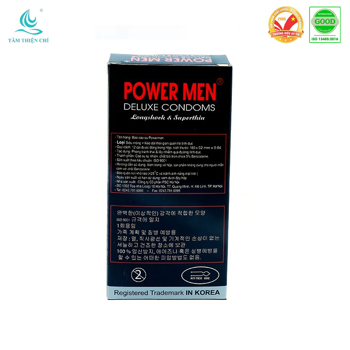 Bao cao su siêu mỏng kéo dài hình Powermen Superthin Longshock (Hộp 12 cái)