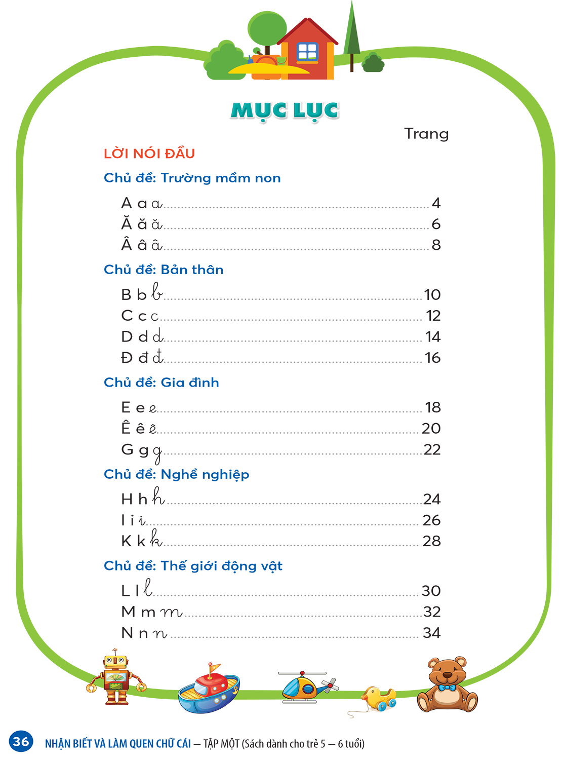 Sách – Nhận biết và làm quen chữ cái (Dành cho trẻ 5 – 6 tuổi)  Tập 1