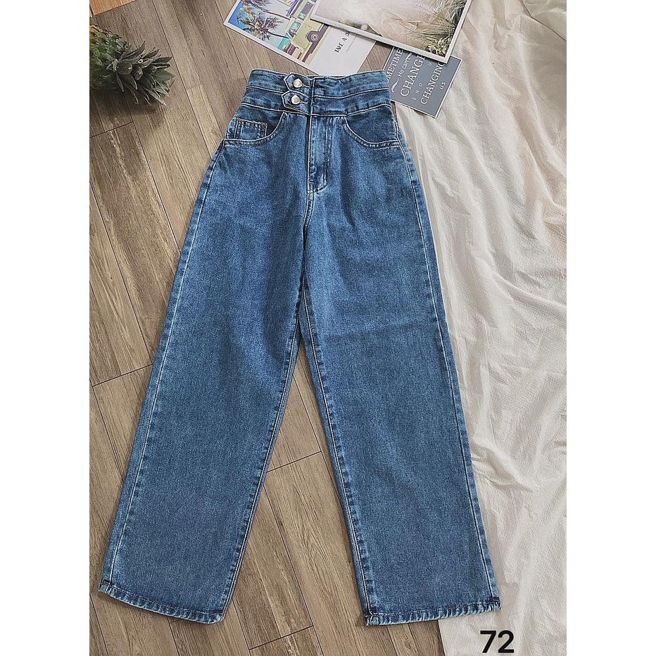 Quần jean nữ baggy jean lưng kiểu, lưng cao size đại