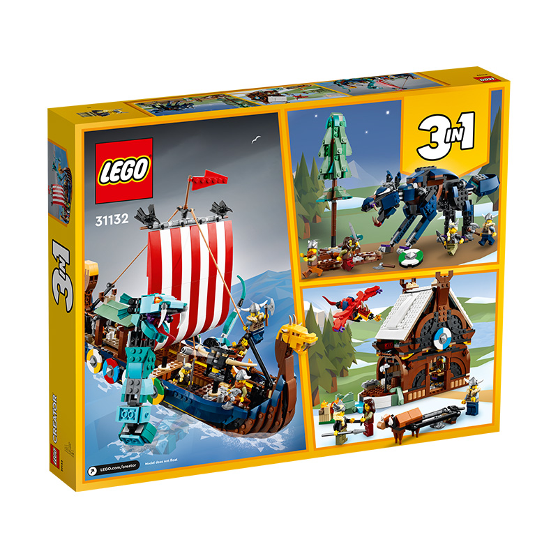 Đồ Chơi LEGO Tàu Của Người Viking Và Rắn Khổng Lồ 31132 (1192 chi tiết)