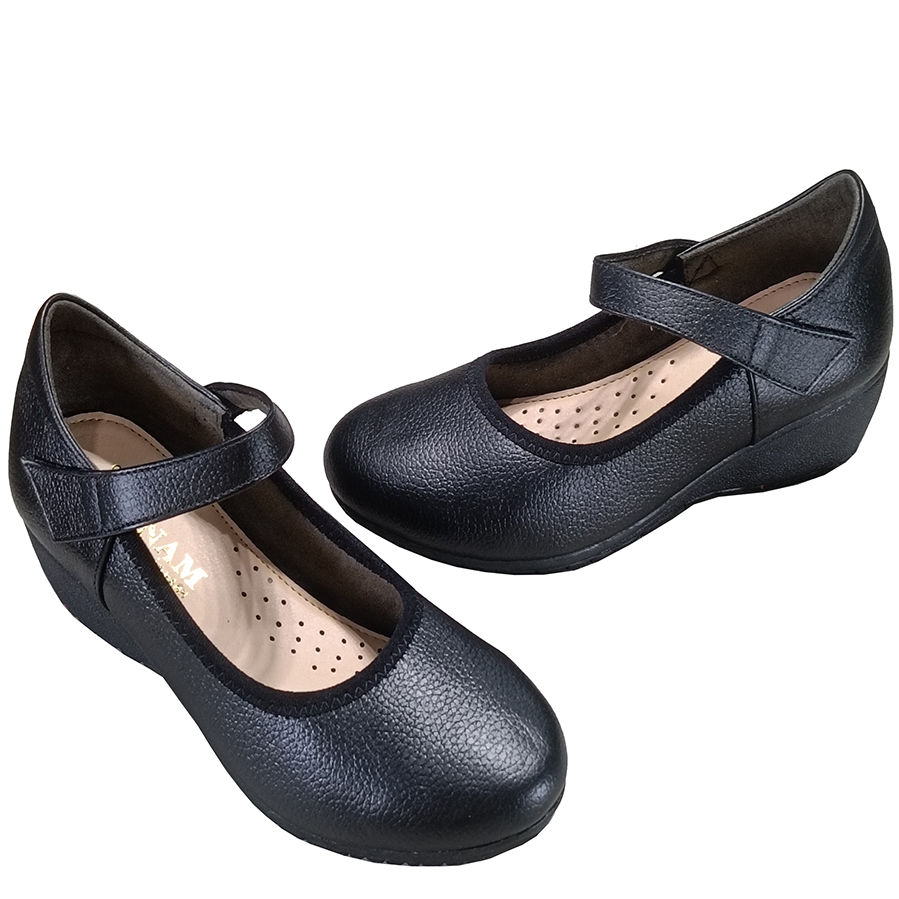 Giày Nữ Búp Bê Đế Xuồng HA NAM Da Bò Thật Thời Trang Cao Cấp 5cm GBBN2059