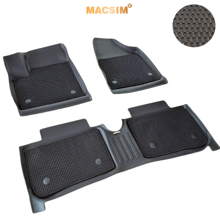 Thảm 2 lớp sd3 dạng lưới lục giác Vinfast Vf5 (đen) - bề mặt cao su siêu sạch - Macsim