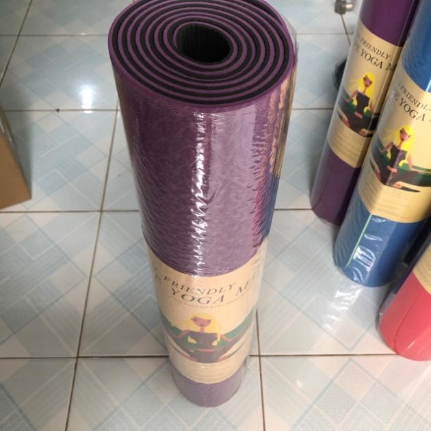 Thảm tập yoga gym chống trượt tpe cao cấp 2 lớp dày 6mm 8mm tập tại nhà T2L