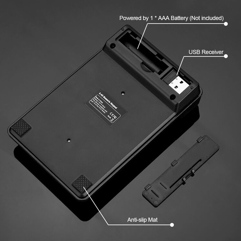 Bàn Phím Số 19 Phím Không Dây 2.4GHz Với Bộ Thu USB Chống Nước Cho Máy Tính Xách Tay