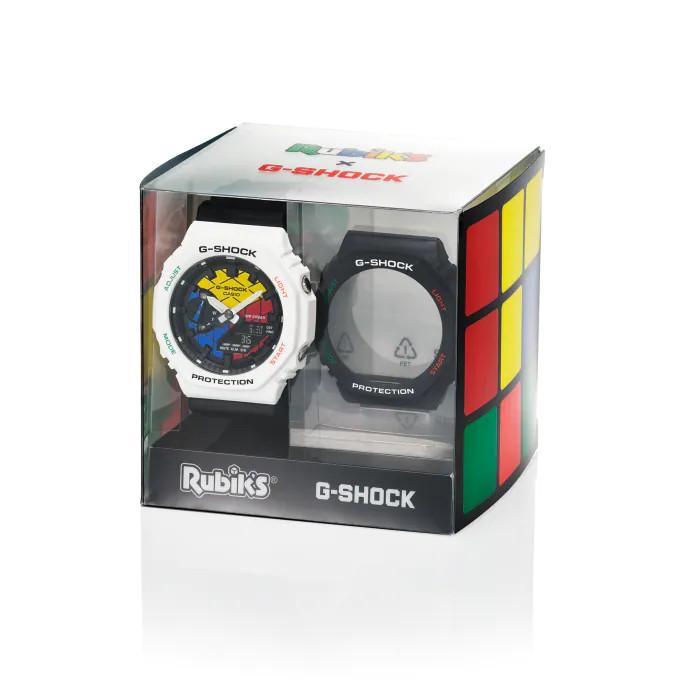 Đồng Hồ Nam Dây Nhựa Casio G-Shock x Rubiks GAE-2100RC-1A Chính Hãng - Carbon Core - Tặng Kèm Bezel