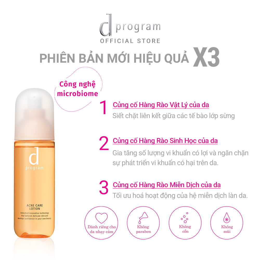 Nước Cân Bằng Cho Da Mụn Nhạy Cảm d program Acne Care Lotion 125ml