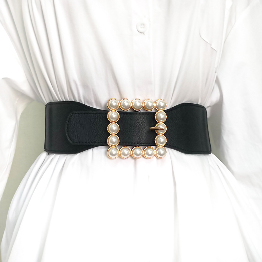 Đai váy Belt chun co giãn Vuông mặt Ngọc thời trang Bản 6cm