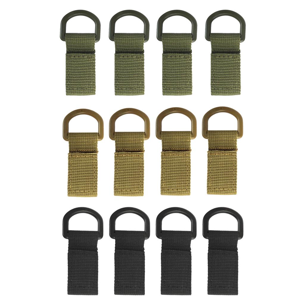 4 Pieces Nylon Molle Hanging Belt Carabiner Hook Webbing Buckle Strap Clip Backpack