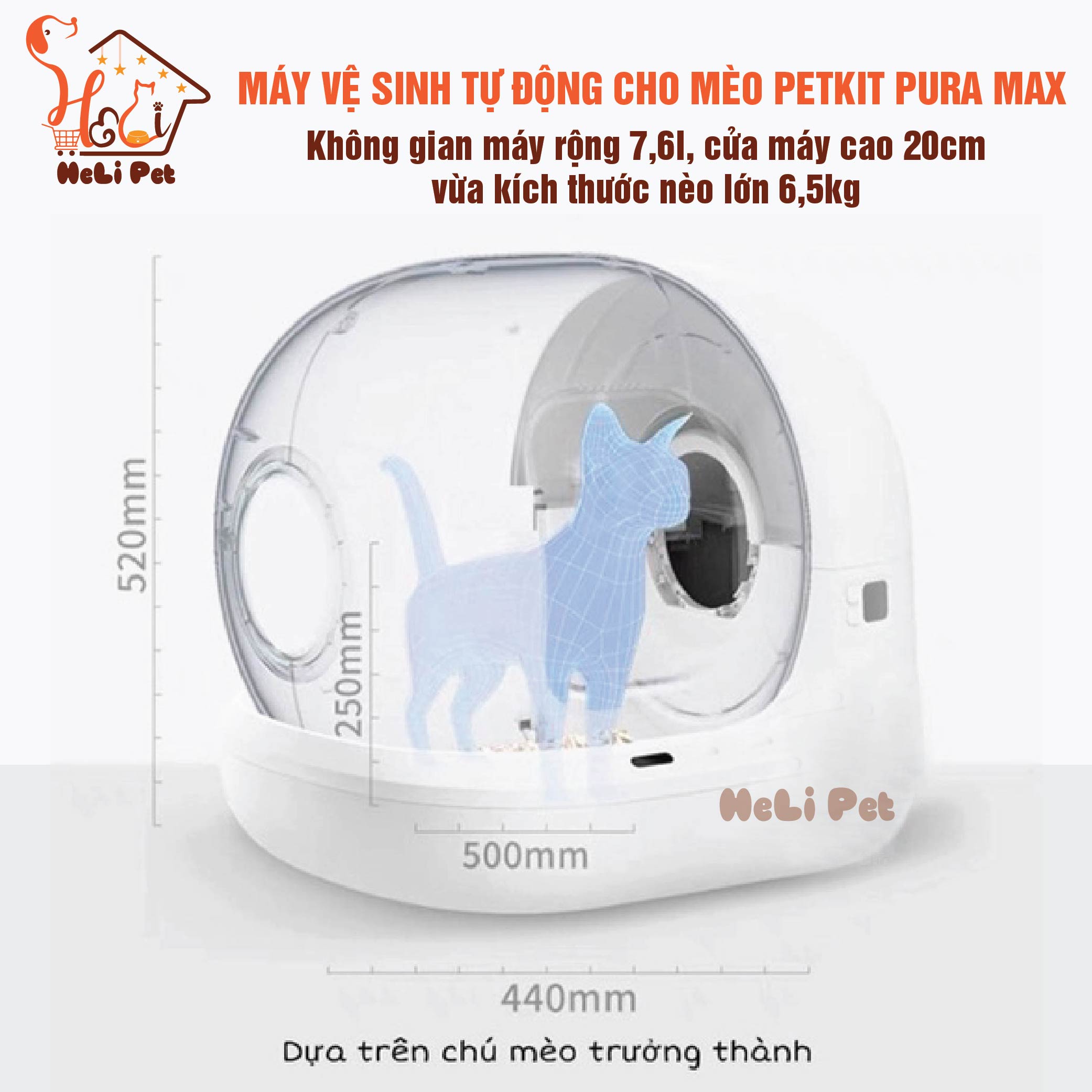 [CHÍNH HÃNG BH 18 THÁNG] Máy Vệ Sinh, Dọn Phân Mèo Tự Động PETKIT PURA MAX 2024 Kháng Khuẩn, Khử Mùi Dùng - HeLiPet