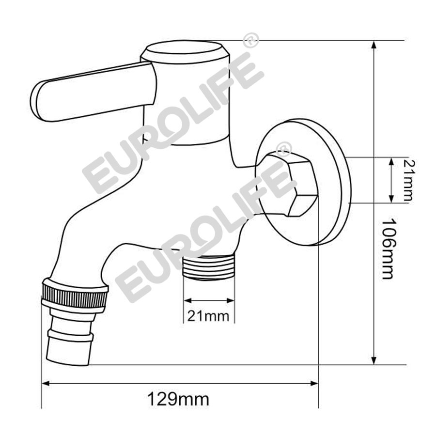 Củ sen lạnh Đồng mạ Chrome Eurolife EL-SL109 (Trắng bạc)