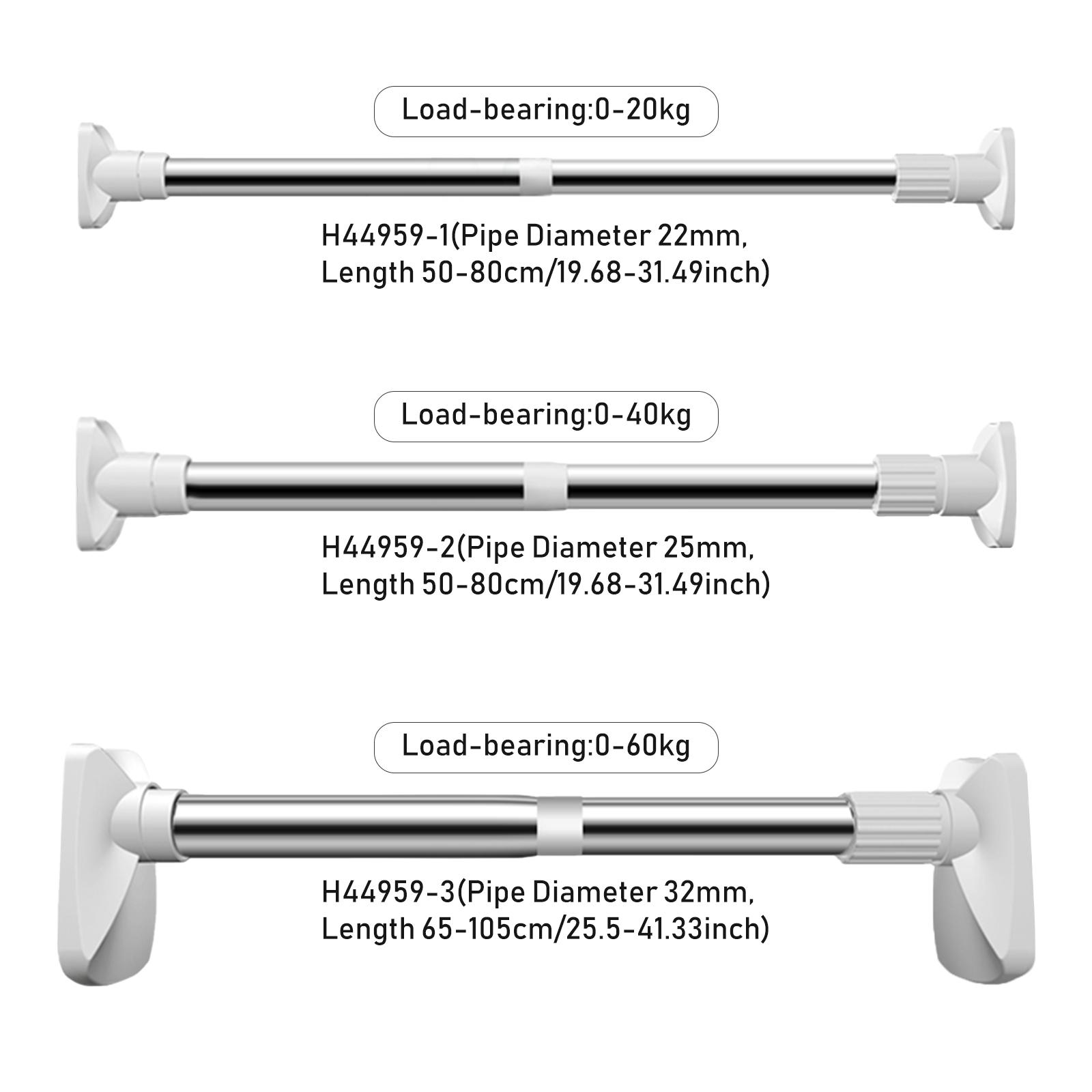 No Drilling Tension Curtain Rod 26-42 Inch Extendable Curtain Rod No Rust Bath Closet Hanging Pole for Window Bathroom