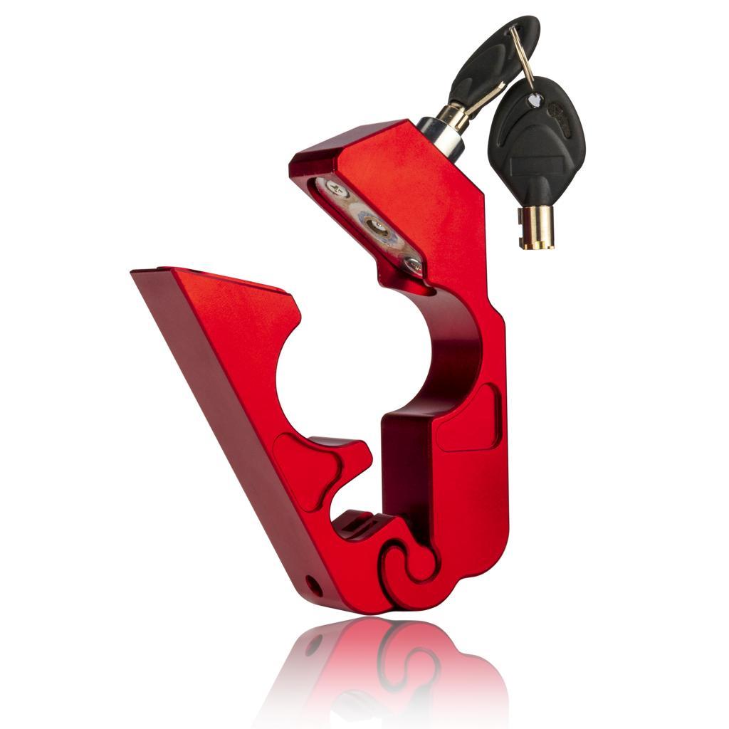 Red Motorcycle Lock Anti Theft Bicycle Handlebar Grip Lock for Scooters ATV Street Bike Dirt Bike Motorbike