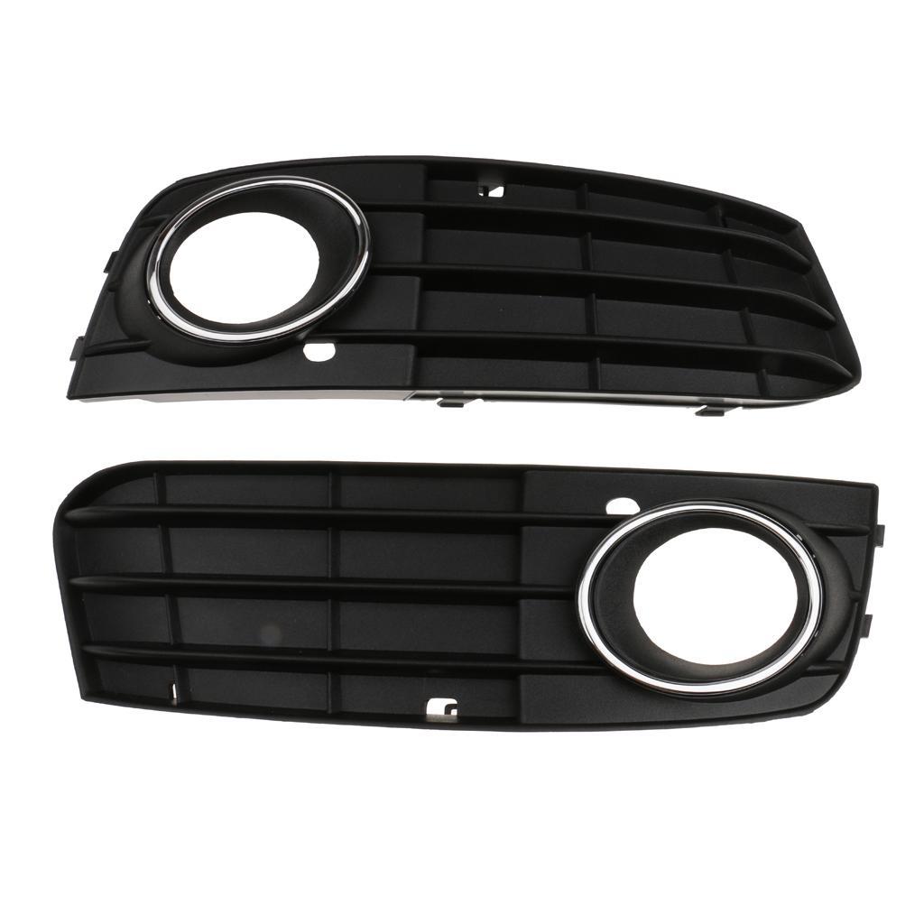 2x Front Bumper Fog Light Grill Cover+Chrome for Audi A4 A4L B8 2009-12