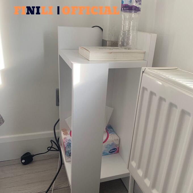 Tab đầu giường, kệ sofa màu trắng đẹp giá tốt cho phòng khách và phòng ngủ FINILIO04.2