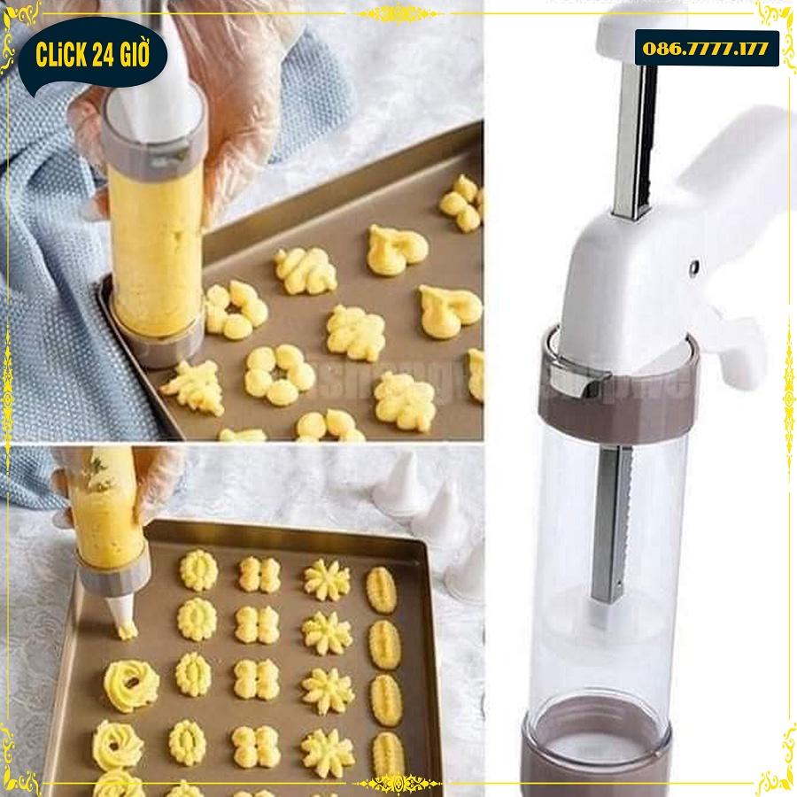 Bộ Dụng Cụ Làm Bánh Quy, Bánh Cookie - Gồm 13 Khuôn Nhấn + Dụng Cụ Xịt Bột + Vòi Trang Trí Bánh Quy