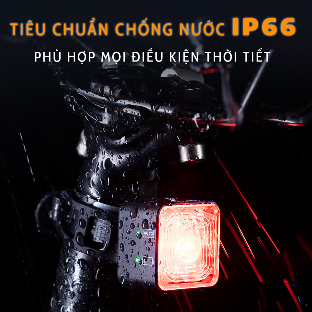 Đèn đuôi xe đạp LED WT06 nhấp nháy cảnh báo xe đạp gắn đuôi 5 cấp độ sáng 400mAh 120lumens chống nước tiêu chuẩn IP66 Mai Lee (2 phiên bản