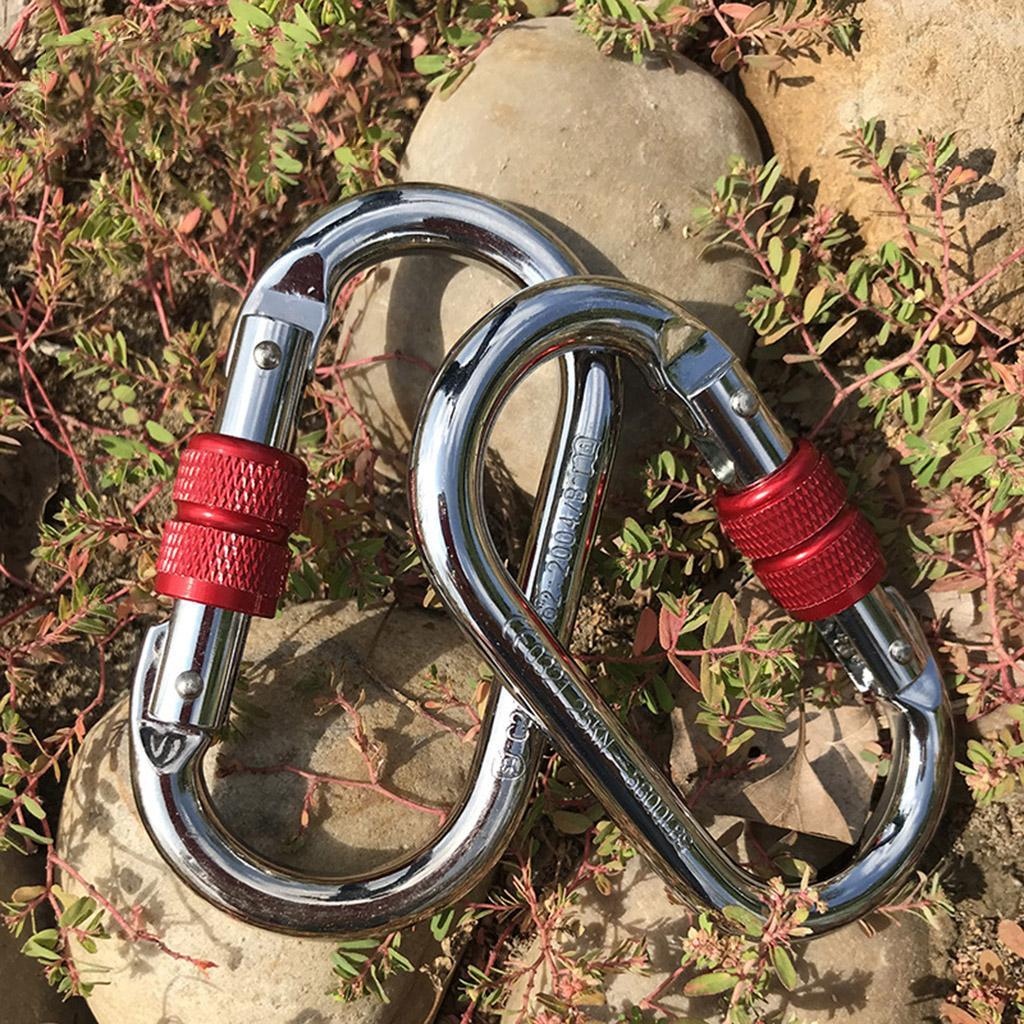 Rock Climbing Carabiner Alloy Locking  Connector for Caving