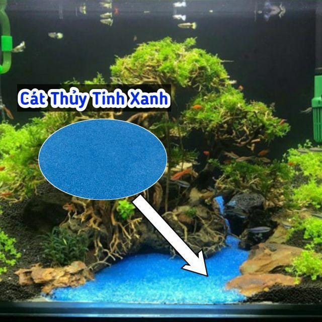500gr 1kg Cát màu xanh trang trí bể thủy sinh, bể cá cảnh, tiểu cảnh