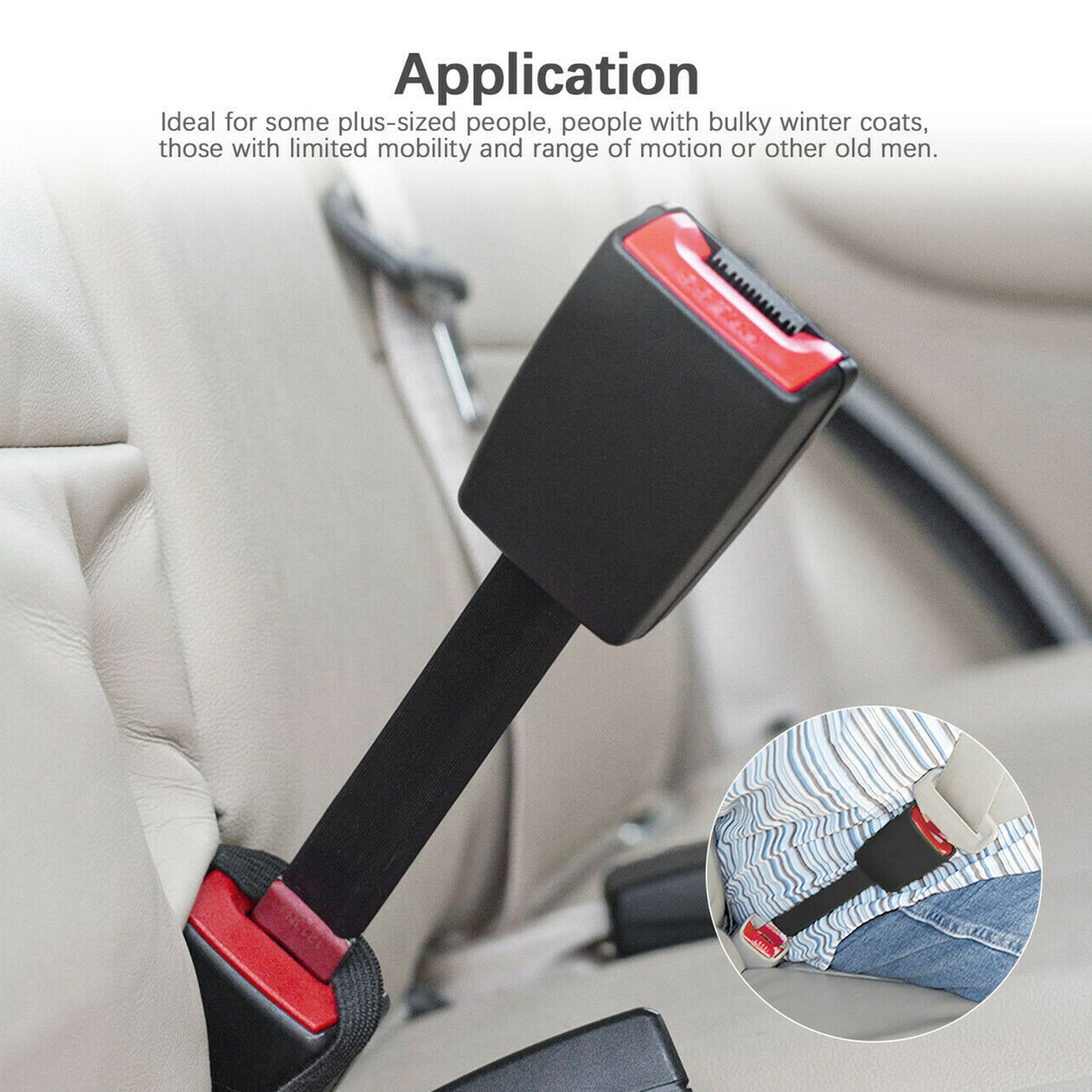 Bộ mở rộng đai an toàn trên ô tô 25cm bằng ABS + Thép không gỉ