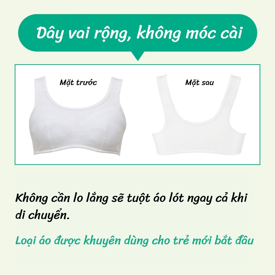 Áo lót trẻ em Wacoal ISFB002 không gọng, không móc cài - Lecien