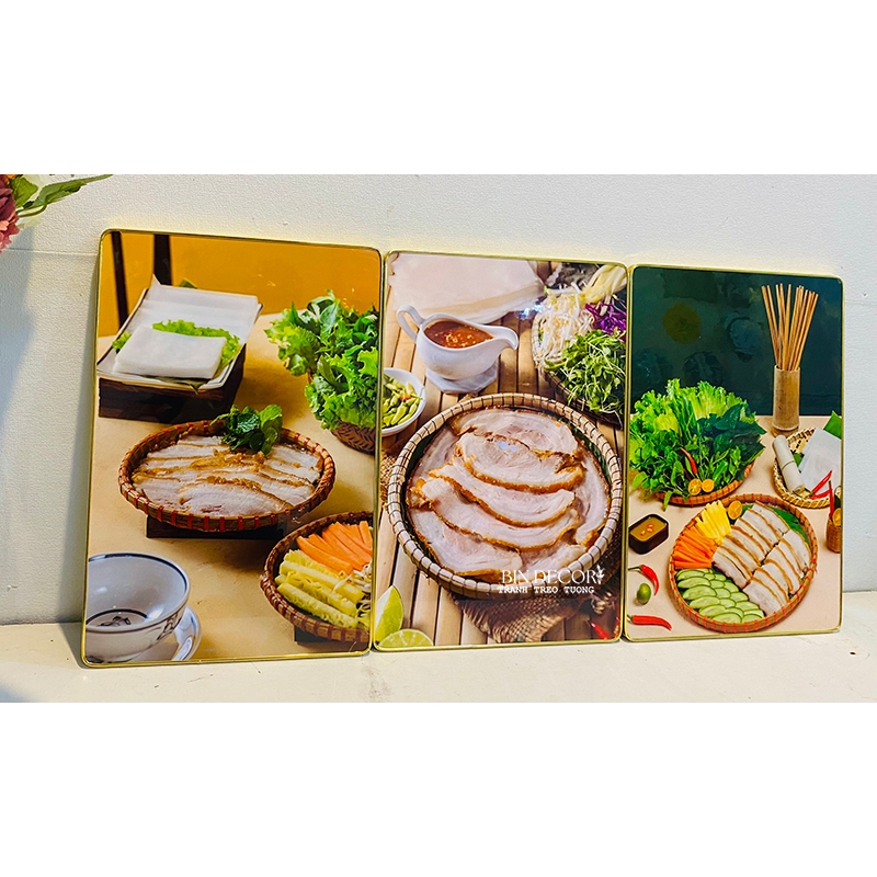 (ẢNH THẬT) Tranh treo tường trang trí quán bánh tráng cuốn thịt heo nổi tiếng kèm đinh