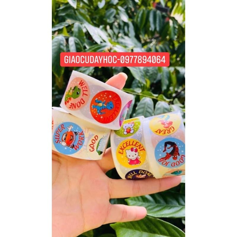 Roll 500  Sticker siêu yêu giáo cụ dạy học cần thiết cho giáo viên