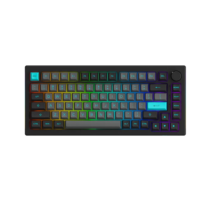 Bàn phím máy tính AKKO 5075B Plus Black & Cyan_Mới, hàng chính hãng