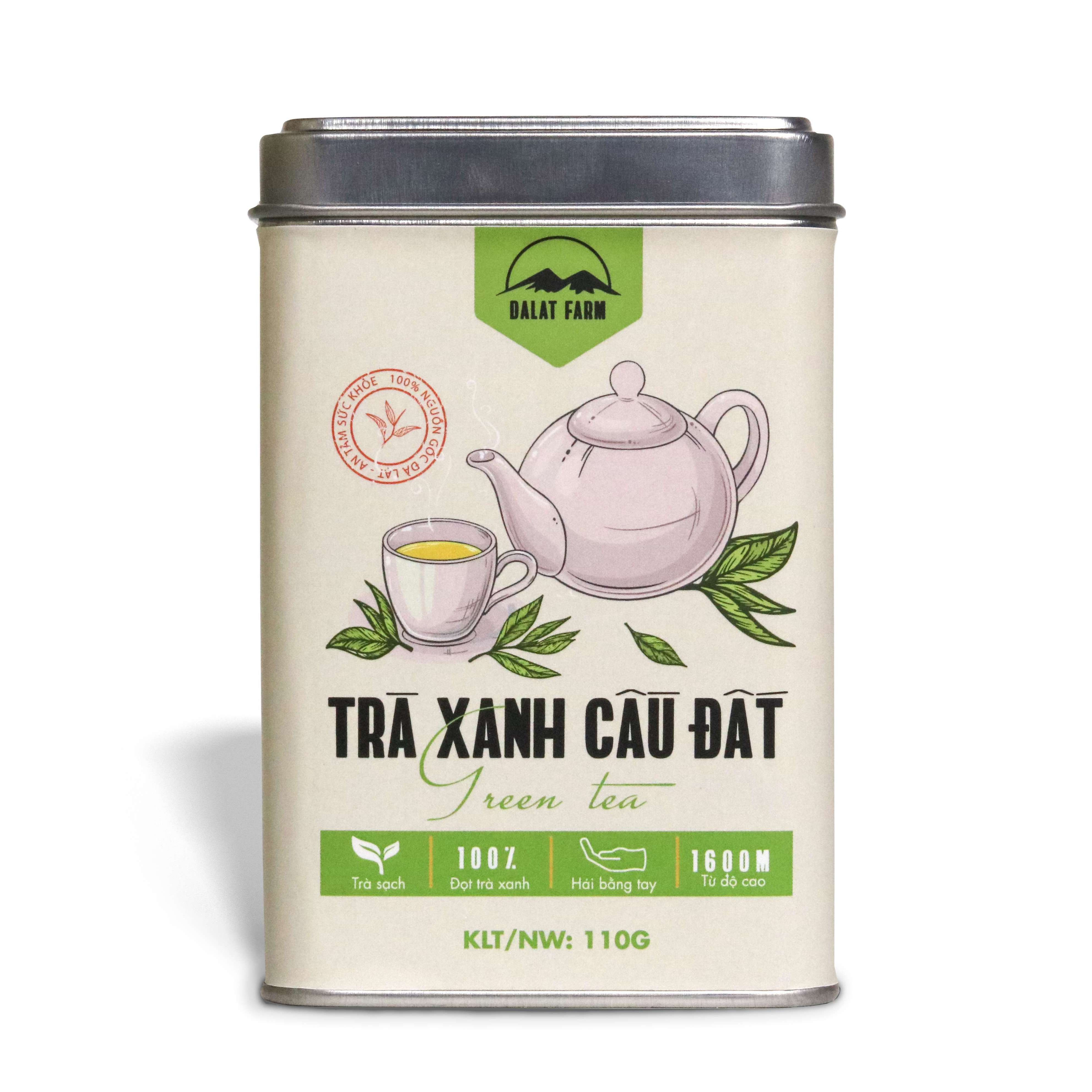 Trà Xanh Cầu Đất Dalat Farm - Hộp 110Gr