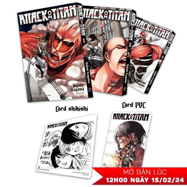 [Pre-order] Bộ Manga - Attack On Titan: Tập 1 - 3 (Bộ 3 Tập) - Tặng Kèm Card PVC + Card Shikishi