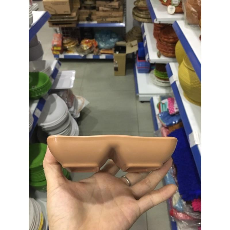 Chén chấm 2 ngăn nhám ngói