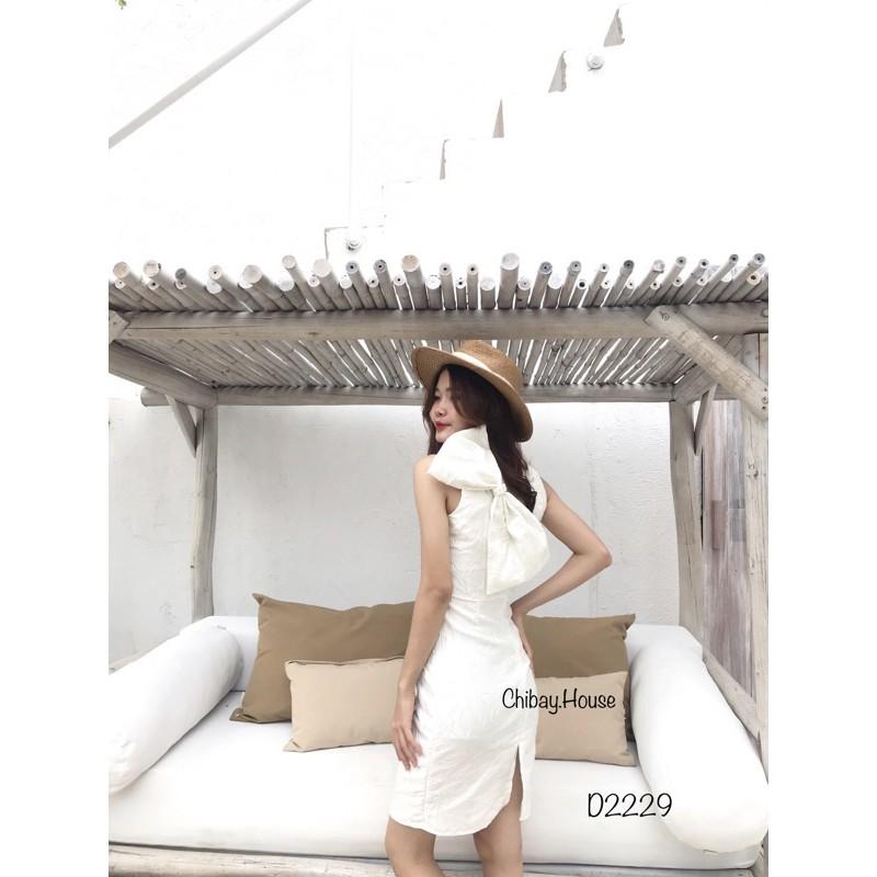 Đầm gấm nơ lưng form A - Đầm đi tiệc ( hình thật, đổi trả nếu không giống hình )