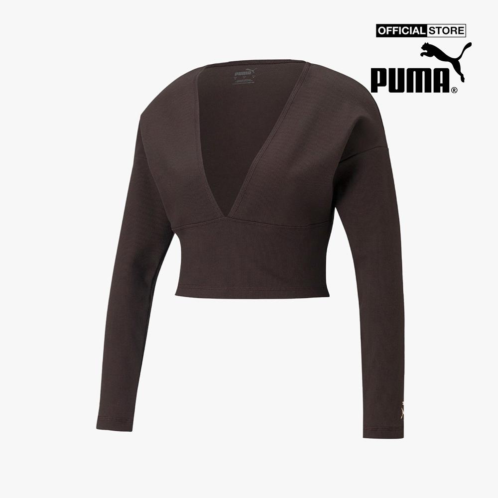 PUMA - Áo croptop nữ cổ V tay dài Train Exhale 520064