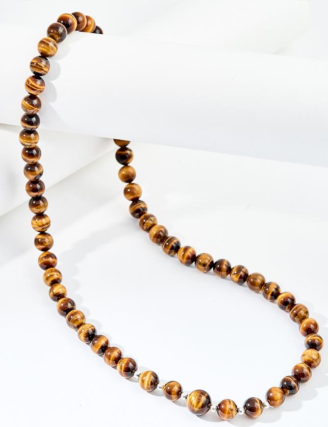 Dây chuyền đá mắt hổ vàng nâu Ngọc Quý Gemstones